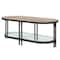 Homeroots 47" Natural Metal Oval Sled Coffee Table With Shelf 490571 - alternate 3