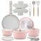 Nutrichef 18-Piece Ceramic Cookware Set with Detachable Handles, Non Stick Pots and Pans, PTFE-Free Natural NCCS18DTHPK - alternate 1