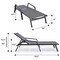 Leisuremod Marlin Patio Chaise Lounge Chair with Armrests in Black Aluminum Frame, Black MLABL-77BL - alternate 2