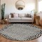 Homeroots 8' Gray Round Animal Print Washable Indoor Outdoor Area Rug 607652 - alternate 3