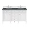 James Martin Vanities 60" D Vanity, Bright White w/Parisien Bleu Top w/FreePower Wireless Charger 655-V60D-BW-FPBL - alternate 1