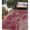 Homeroots 5' X 8' Burgundy And Ivory Geometric Washable Indoor Outdoor Area Rug 594528 - alternate 1