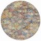 Homeroots 8' Gold Blue And Brown Round Floral Washable Indoor Outdoor Area Rug 604152 - alternate 2