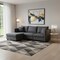 Homeroots 79" Dark Gray Fabric Modular Sleeper Sofa With Ottoman 568301 - alternate 2