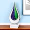 Homeroots 11" Clear Blue and Green Murano Glass Modern Abstract Tabletop Sculpture 376115 - alternate 2