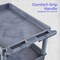 Luxor Utility Cart with Deep Lipped Plastic Shelves, 400 lb Load Capacity, 3 Shelves, 32 in L, 24 in W TC111-G - alternate 2
