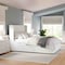 Martha Stewart Kian Queen Upholstered Platform Bed with Wingback Headboard and 4 Side Storage Drawers XH-8528-Q-WH-MS - alternate 1