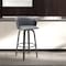 Armen Living Diana 30in Swivel Black Wood Bar Stool in Gray Faux Leather LCDIBABLKGRY30 - alternate 2