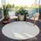 Homeroots 8' Ivory And Beige Round Chevron Washable Indoor Outdoor Area Rug 612270 - alternate 3