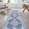 Jonathan Y Wincer Chenille Cottage Medallion Non-Slip Machine-Washable Gray/Blue/White 2 ft. x 8 ft. Runner Rug WSH202D-28 - alternate 2