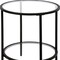 Homeroots 22" Black And Clear Glass And Steel Round End Table With Shelf 544216 - alternate 2