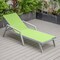 Leisuremod Marlin Patio Chaise Lounge Chair with Armrests in Grey Aluminum Frame, Green MLAGR-77G - alternate 2