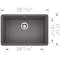 Blanco Precis 27 Single Bowl, Cinder 522427 - alternate 2