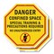 Signmission Danger Confined Space Special Train, 10 inch X 10 inch, Aluminum Metal Signs, 2PK OC-A-2PACK-10-44 - alternate 1