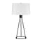 Homeroots 28" Black Metal Table Lamp With White Drum Shade 524472 - alternate 1