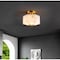 Jonathan Y Tessa 8" 1-Light Modern Contemporary Alabaster/Iron Hexagonal LED Semi Flush Mount, White Marbling/Br JYL1204A - alternate 2