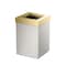 Gatco Modern Square 3 Gal. Wastebasket, Satin Nickel/Brushed Brass Lid 1914B - alternate 1