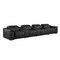Homeroots 175" Black Italian Leather Reclining Metal USB Sofa 720412 - alternate 1