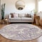 Homeroots 8' Lavender And Ivory Round Abstract Washable Indoor Outdoor Area Rug 600104 - alternate 2