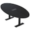 Skutchi Designs 7ft Conference Table With Power Unit | 4 Person Modular Oval Meeting Table | Harmony Series HAR-OVL-48X84-T.BK-U999ST19-EBLK - alternate 1