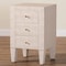 Baxton Studio Leyna Modern Beige Faux Shagreen 3-Drawer End Table 251-13969-ZORO - alternate 2