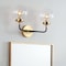 Jonathan Y Caleb 18" 2-Light Contemporary Transitional Iron/Glass LED Vanity Light, Brass Gold/Black JYL9010A - alternate 2