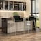 Leisuremod Axis Velvet/Polyester/Leather Bar Stool - Stainless Steel Base, Low Back & Armrests, 2PK ACG29BL2 - alternate 4