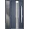 Vdomdoors Steel Door Deux 1717 Gray Graphite Sidelight Exterior Window Stainless Inserts Single Modern Painte DEUX1717EXD-GRE-W36+12xH80-LH-O - alternate 1