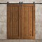 Sartodoors Modern Double Barn Door 36 x 84 inches, Ego 5006 Cognac Oak Veneer, 13FT Rail Track Set, Solid Pa EGO5006DB-DKO-3684 - alternate 2