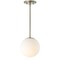 Jonathan Y Bleecker 7.75" Metal/Glass Globe LED Pendant, White/Brass JYL9528A - alternate 3