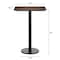 Flash Furniture 30" x 24" Tabletop, Seamless Surface Technology, Dark Brown with 18" Round Black Bar Height Base ST-REC2430-WBR-TR18B-GG - alternate 3
