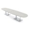 Skutchi Designs Boval Conference Table With Power Unit, 48 in W, 168 in L, Ivory HAR-BOVL-48X168-DOU-K458-NA - alternate 1