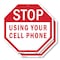 Signmission Stop Using Your Cell Phone, 6 inch X 6 inch, Plastic Sign, 2PK OC-P-2PACK-6-78 - alternate 1