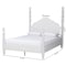 Baxton Studio Martino Four-Poster Platform Bed, King, White 264-14394-ZORO - alternate 2