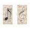 Homeroots Set Of Two Musical Notes White Framed Print Wall Art, 2PK 405729 - alternate 1