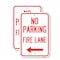 Signmission No Parking Fire Lane With Left Arrow, 12'' X 18'' 2 Signs, Heavy Gauge Aluminum, 2PK A-1218-2PACK-23736 - alternate 1