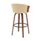 Armen Living Diana 30in Swivel Walnut Wood Bar Stool in Cream Faux Leather LCDIBAWACR30 - alternate 3