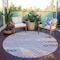 Homeroots 8' Lavender Gray And Ivory Round Floral Washable Indoor Outdoor Area Rug 617508 - alternate 3