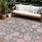 Homeroots 8' X 10' Gray Pink And Ivory Floral Washable Indoor Outdoor Area Rug 600003 - alternate 1