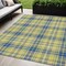 Homeroots 5' X 8' Yellow Blue And Ivory Plaid Washable Indoor Outdoor Area Rug 597136 - alternate 1