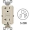 Leviton SmartlockPro Self-Test 20A Light Almond Commercial Grade Rounded Corner 5-20R GFCI Outlet R16-GFNT2-0KT - alternate 1