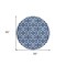 Homeroots 8' Navy Blue And Ivory Round Geometric Washable Indoor Outdoor Area Rug 594859 - alternate 2