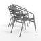 Flash Furniture Lila  Silver Metal Restaurant Stack Chair with Aluminum Slats, PK4 4-TLH-017C-GG - alternate 4