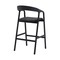 Armen Living Apache Black Oak Wood and Faux Leather Counter Stool LCAPBABLK26 - alternate 2