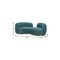 Homeroots 87" Teal Blue Sofa With Legs 632670 - alternate 4