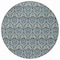 Homeroots 8' Round Blue and Cream Round Damask Washable Non Skid Indoor Outdoor Area Rug 563867 - alternate 2