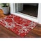 Homeroots 3' X 5' Red Ivory And Gray Striped Washable Indoor Outdoor Area Rug 600918 - alternate 1