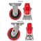 Hyw Products Heavy Duty Caster Set 5in Polyurethane on Plastic Wheels, 2 Rigid & 2 Swivel, 4PK 40-50R-A1-PU-2,40-50S-A1-PU-2 - alternate 2