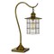Homeroots 25" Antiqued Brass Metal Lantern Desk Lamp With Antiqued Brass Drum Shade 524696 - alternate 2