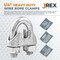 Jrex Safety Galvanized Steel Wire Rope Cable Clip Clamp - 1/4" U-Bolt Style, 12PK GCC14-JR-12PK - alternate 2